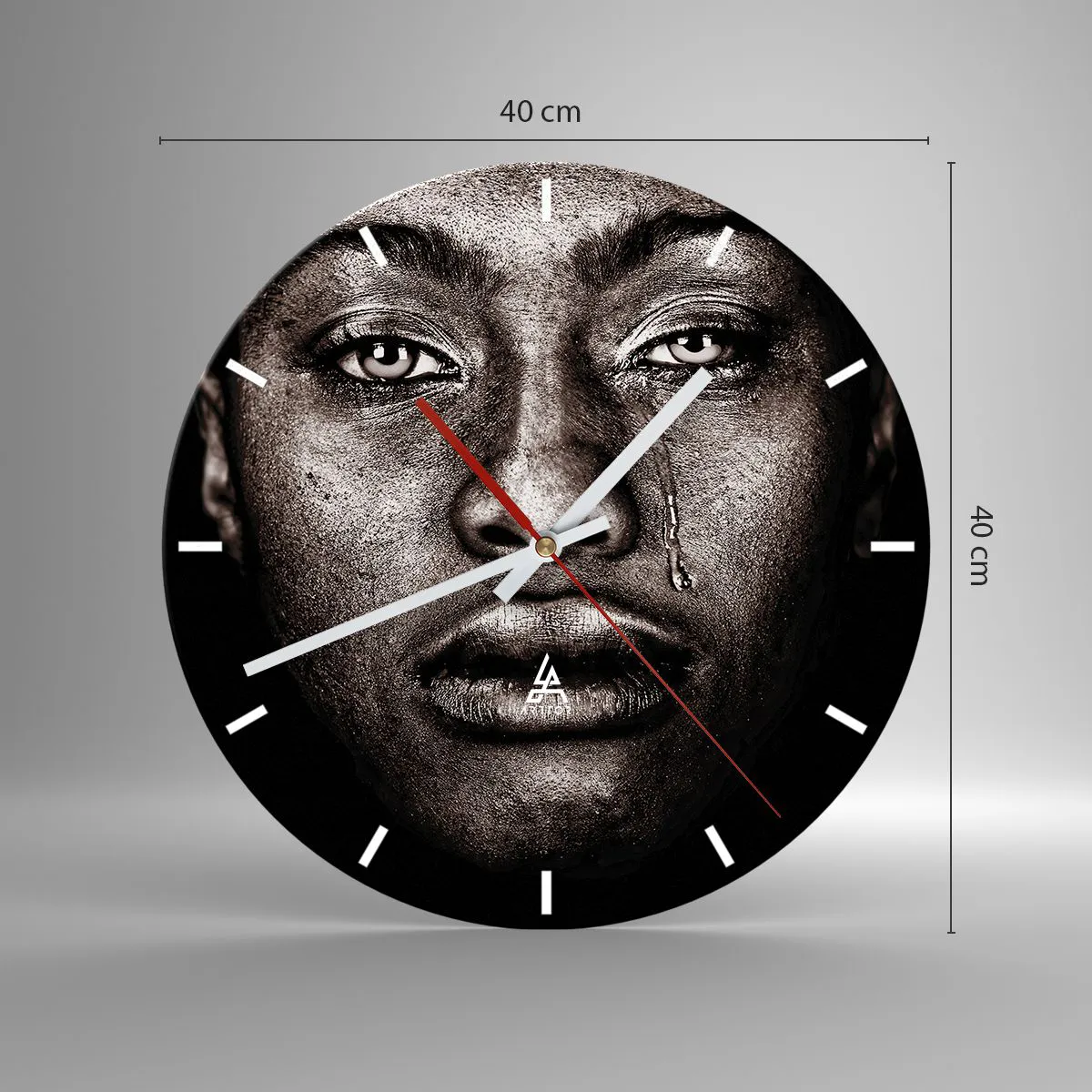 Wanduhr - Glasuhr - Eine Träne - 40x40 cm