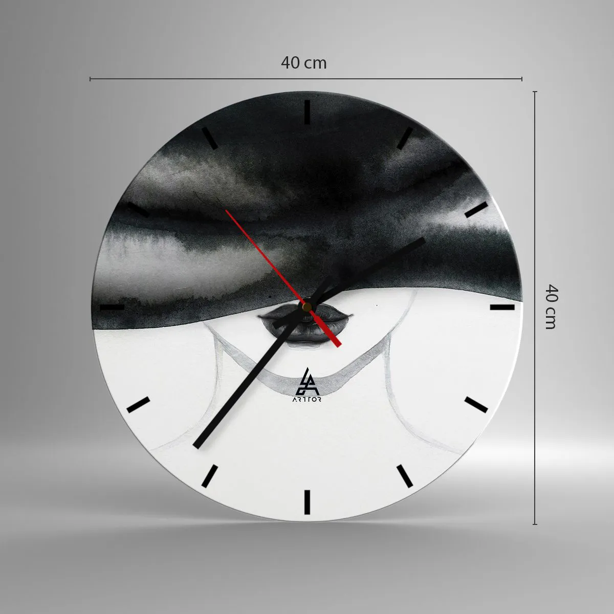 Wall clock - Clock on glass - Sensual Secret - 40x40 cm