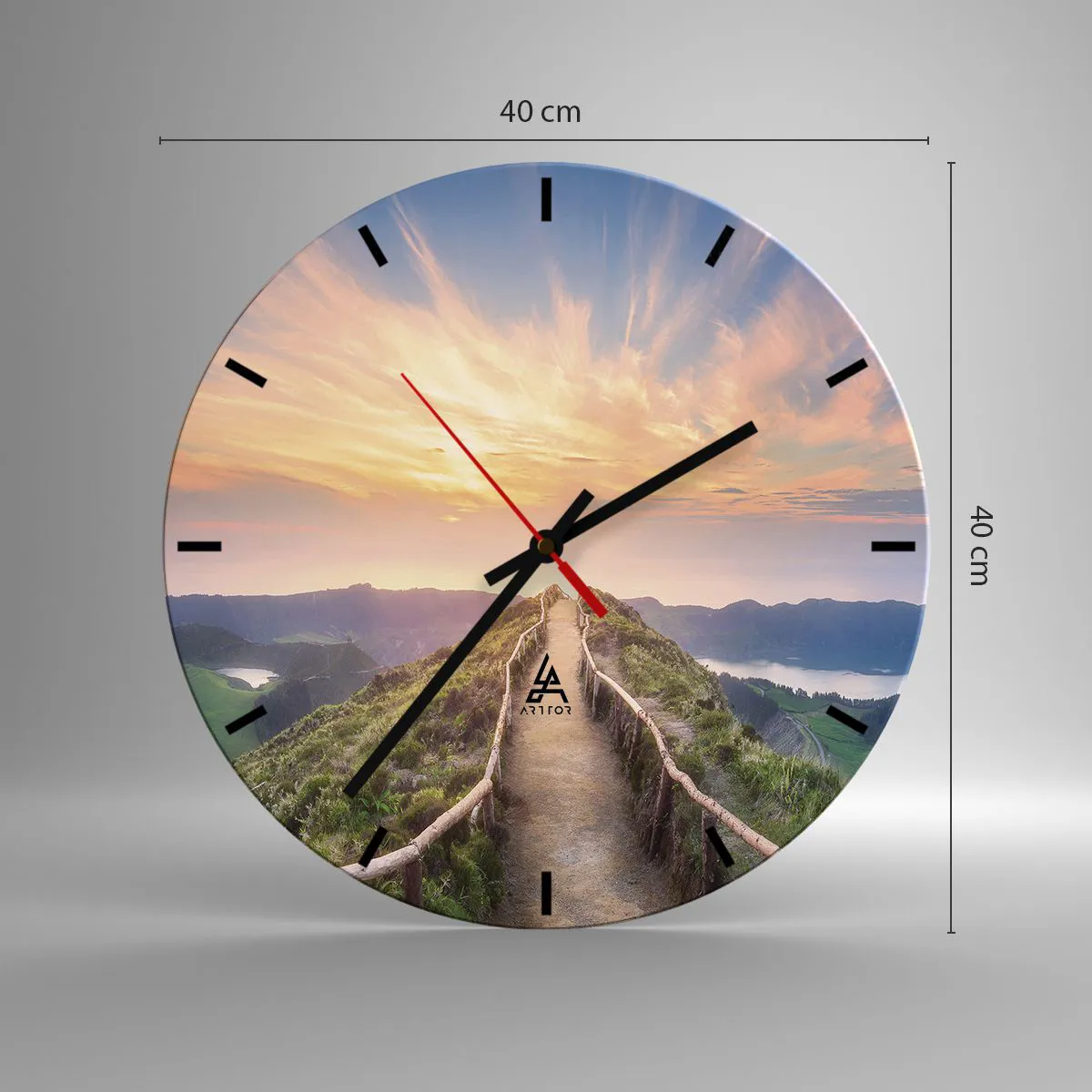 Wall clock - Clock on glass - Close to Heaven - 40x40 cm