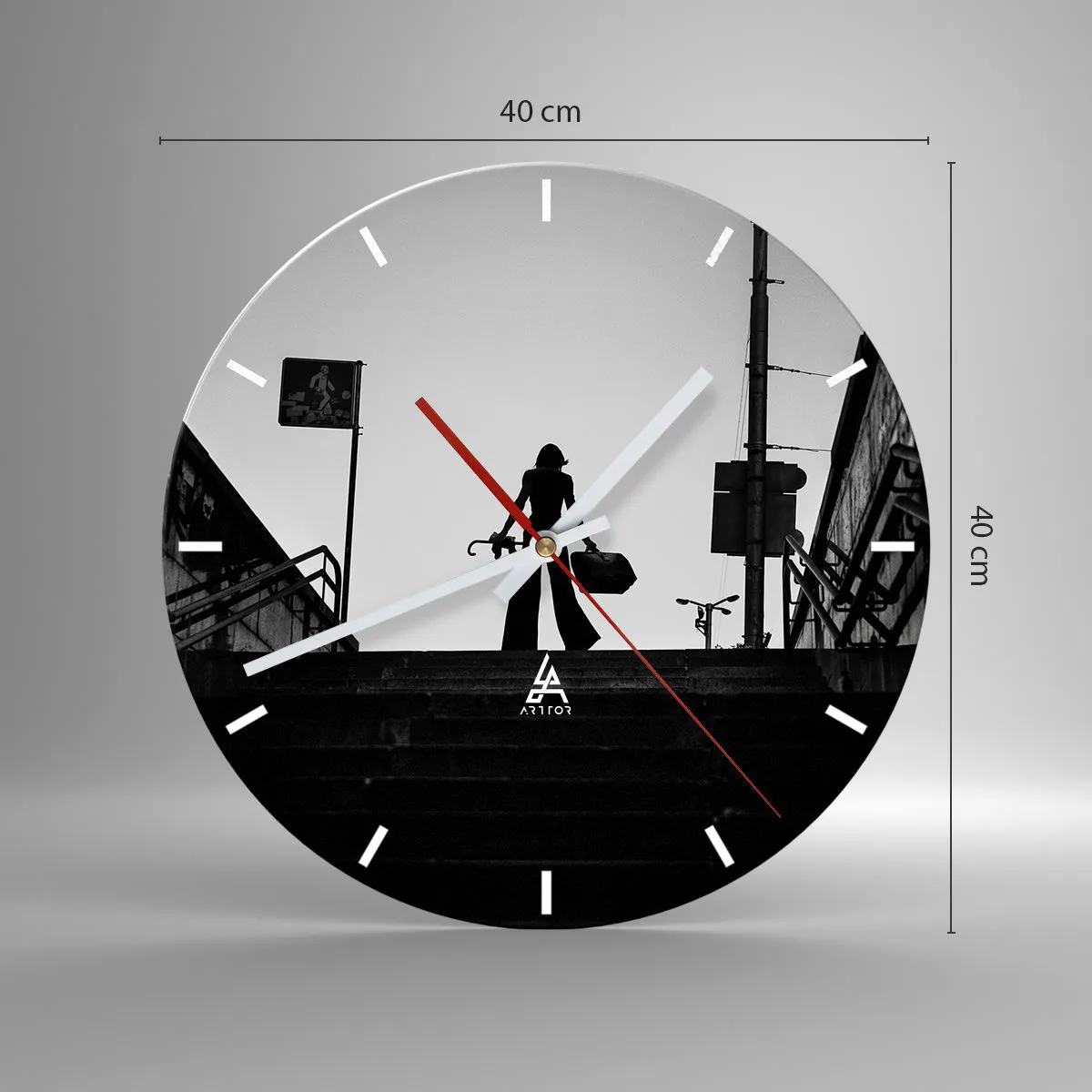 Horloge murale - Pendule murale - Pèlerinage urbain - 40x40 cm