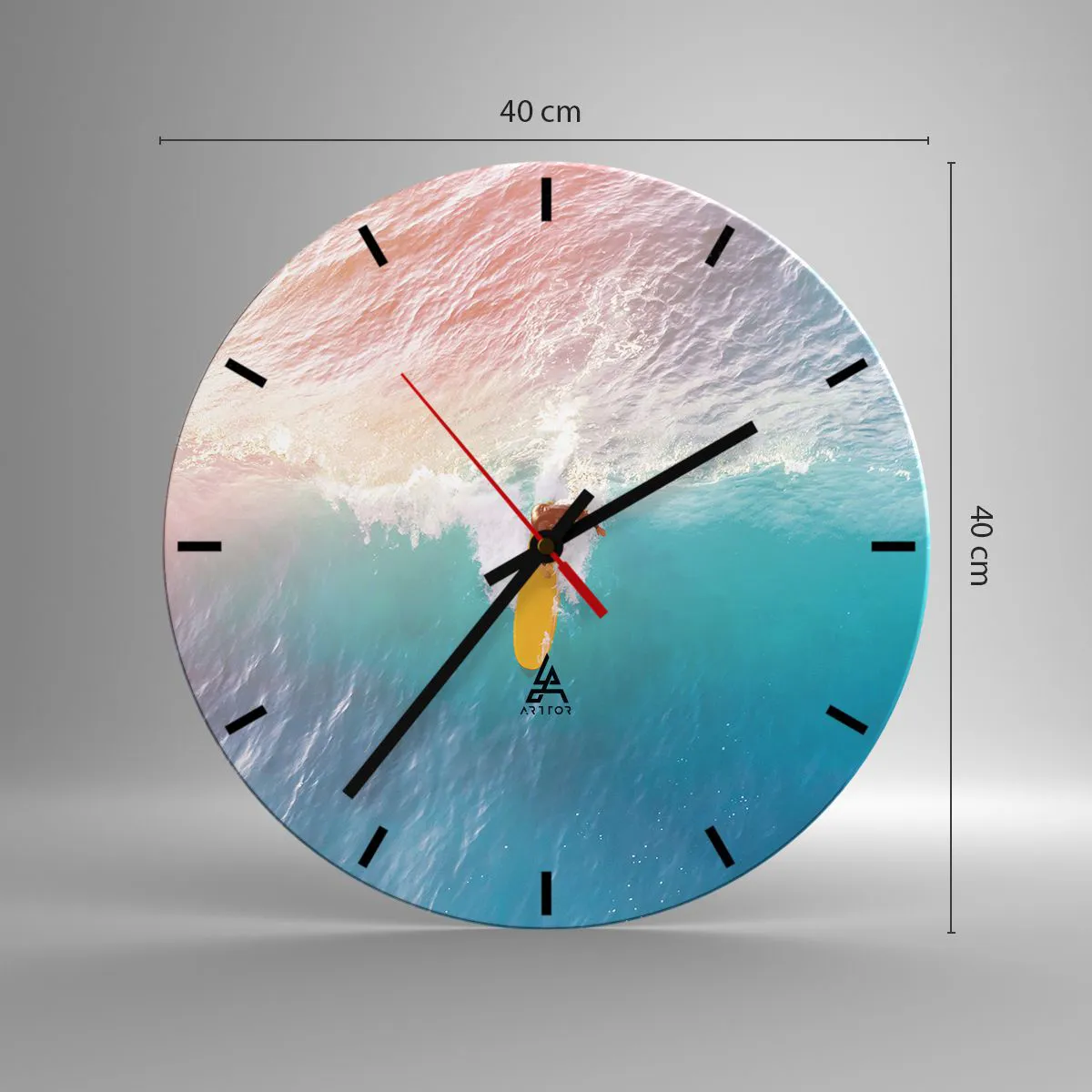 Wanduhr - Glasuhr - Der Ozeanreiter - 40x40 cm