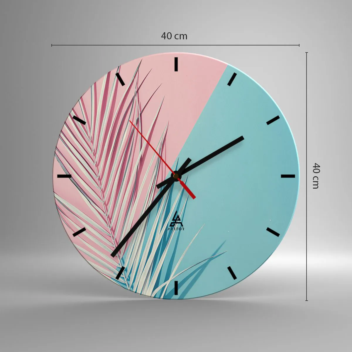 Ceas de perete - Ceas pe sticlă - Impresie tropicală - 40x40 cm