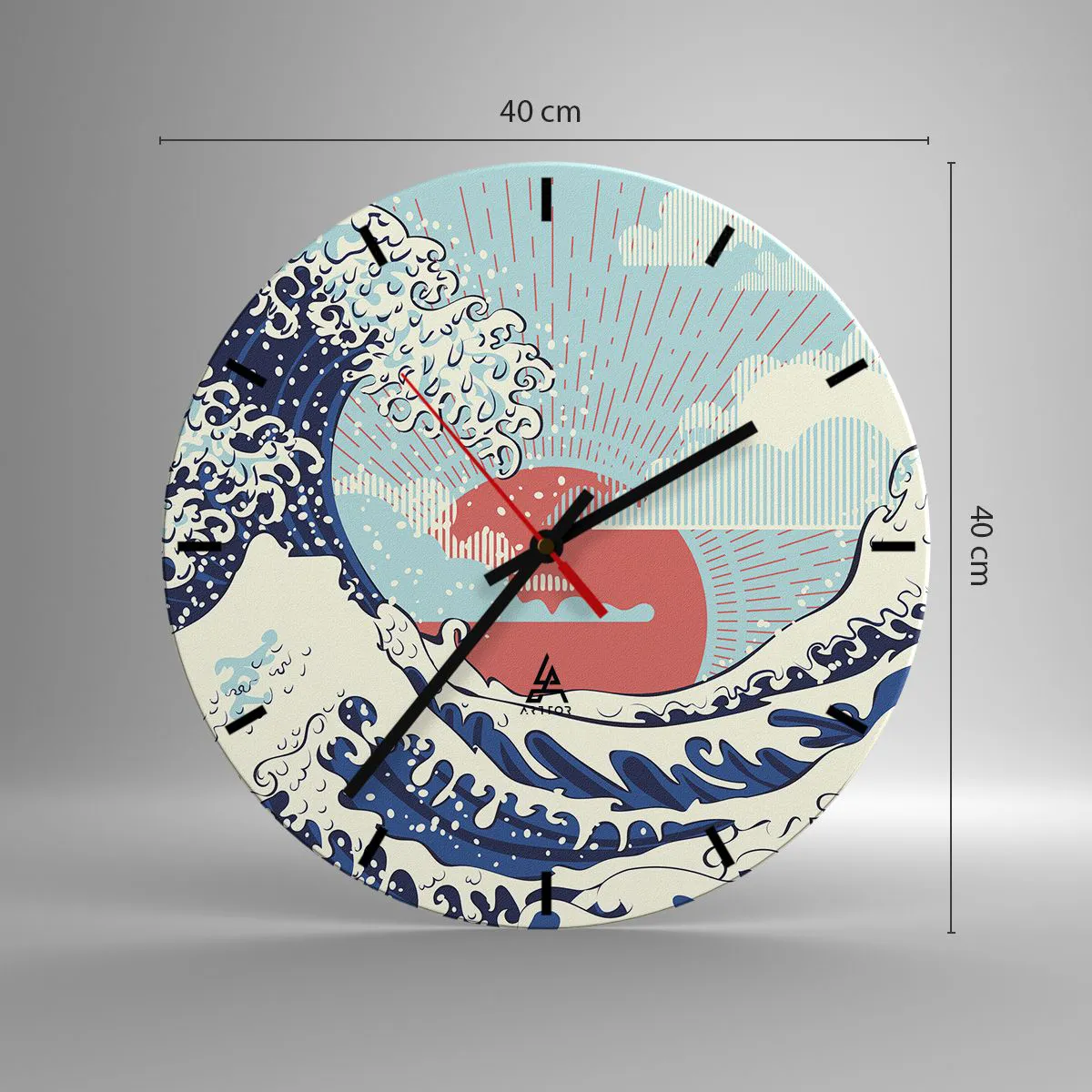 Väggklocka - Klocka på glas - Ur japanska inspirationer - 40x40 cm