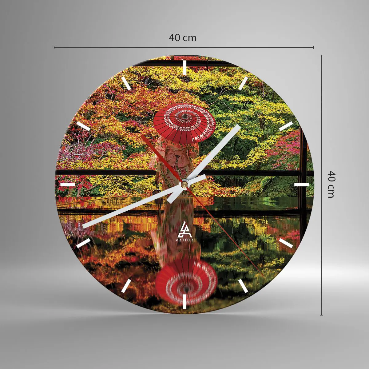 Reloj de pared - Reloj de vidrio - En un templo de la naturaleza - 40x40 cm