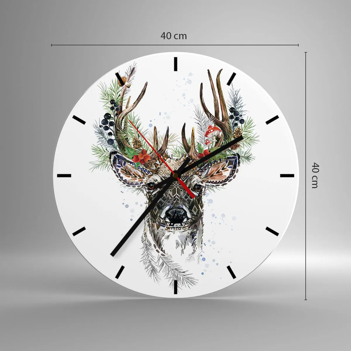 Wanduhr - Glasuhr - Im festlichen Gewand - 40x40 cm