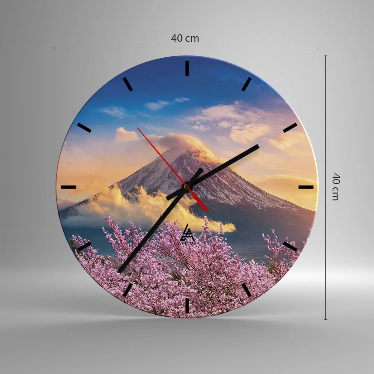 Väggklocka - Klocka på glas - Japansk helgedom - 40x40 cm
