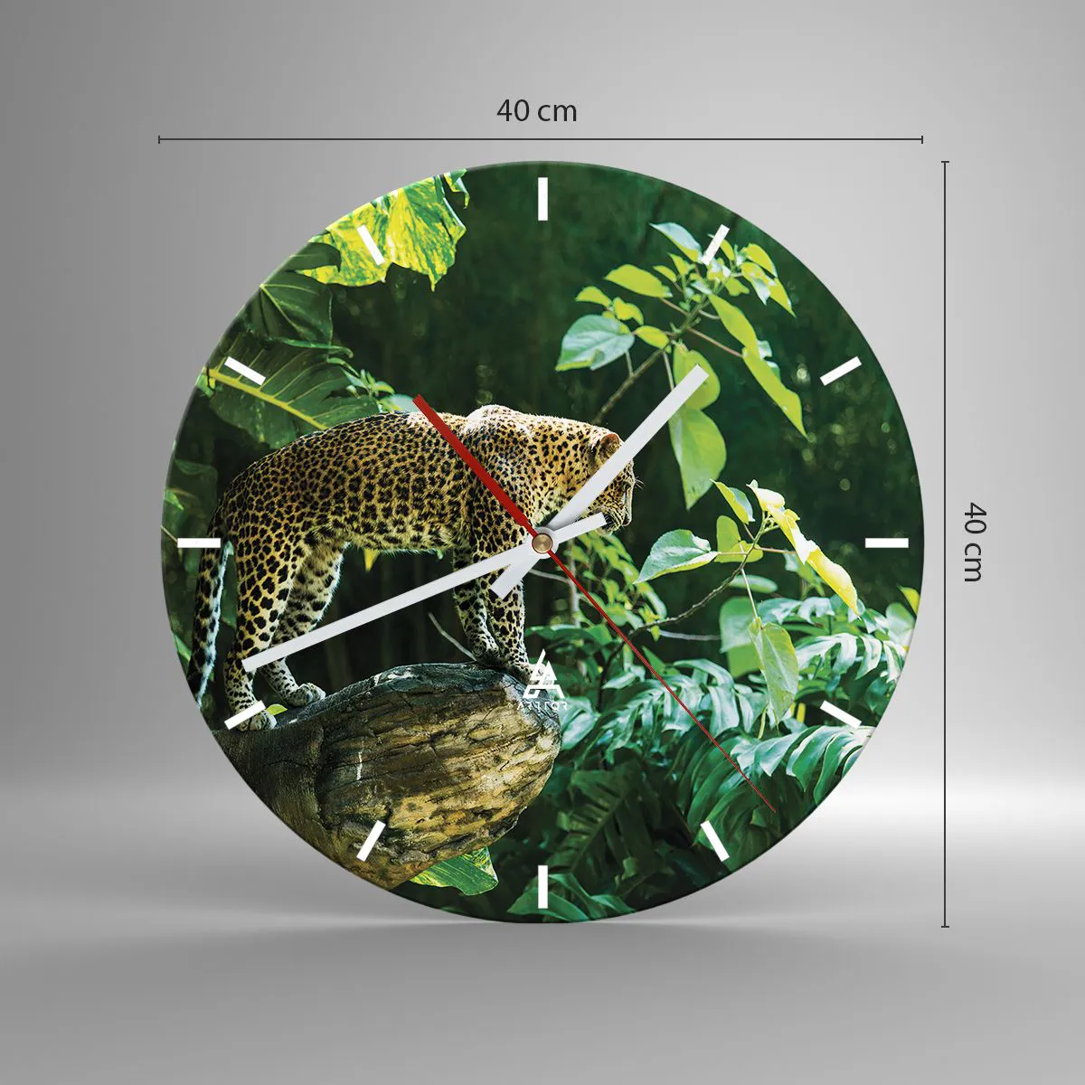Wall clock - Clock on glass - Going Hunting? - 40x40 cm