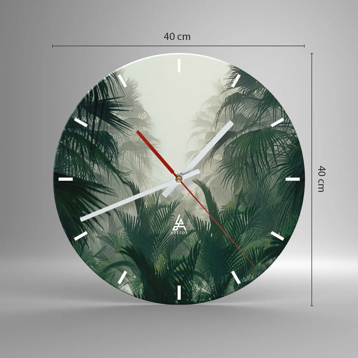 Ceas de perete - Ceas pe sticlă - Mister tropical - 40x40 cm