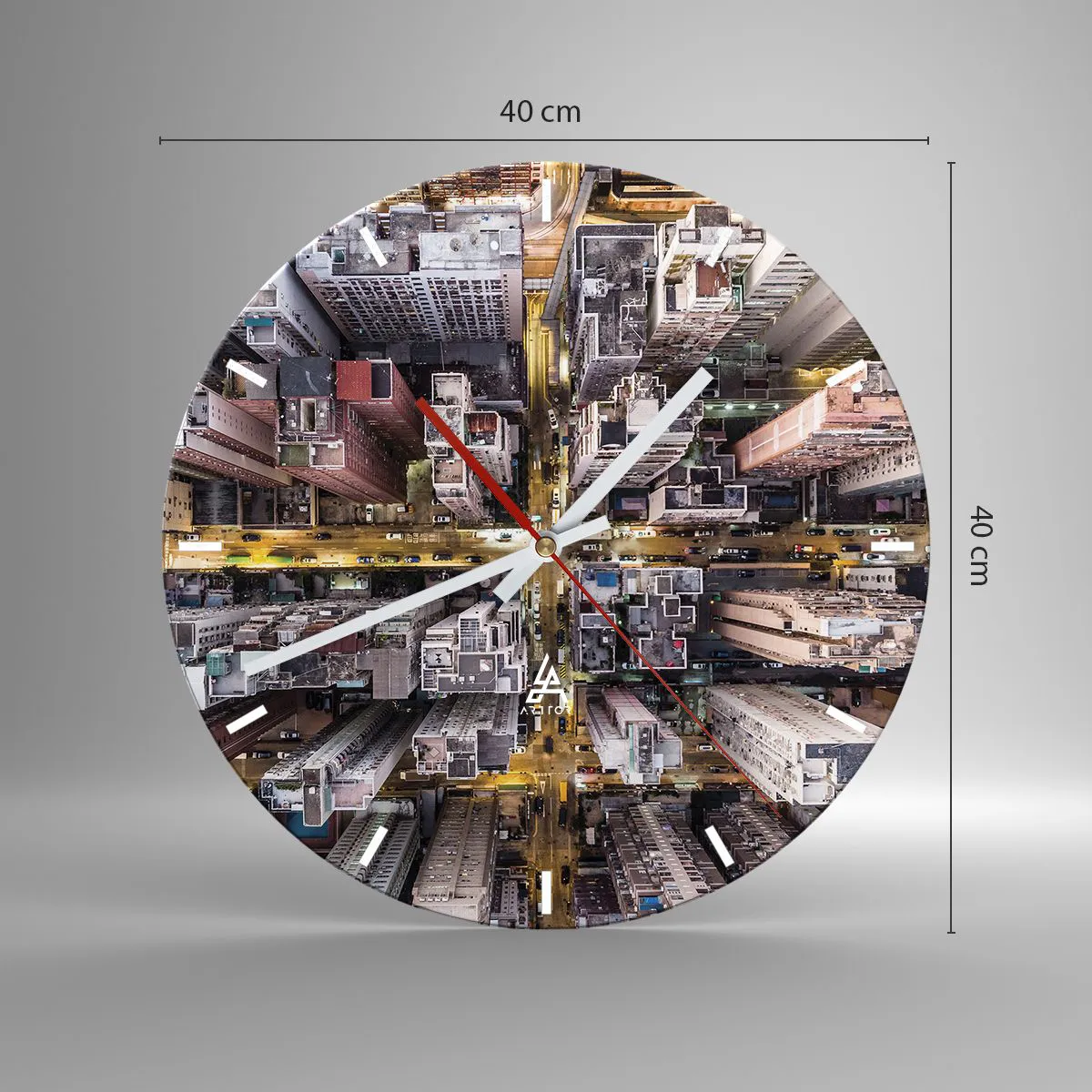 Nástenné hodiny - Pozdrav z Hongkongu - 40x40 cm