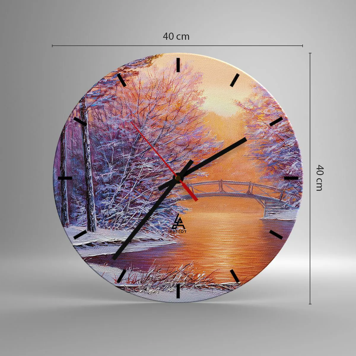 Ceas de perete - Ceas pe sticlă - Hai să ne întâlnim aici - 40x40 cm