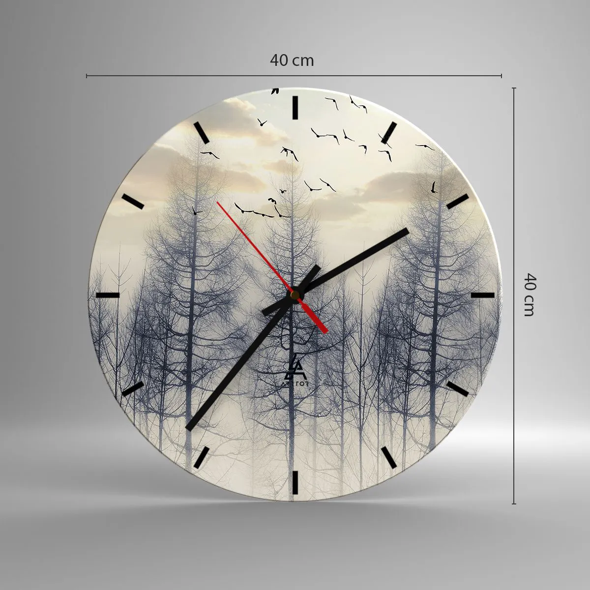 Ceas de perete - Ceas pe sticlă - Spiritele pădurii - 40x40 cm