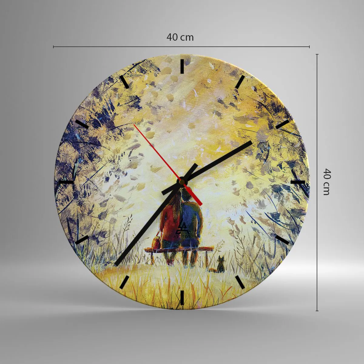 Ceas de perete - Ceas pe sticlă - Un moment magic - 40x40 cm