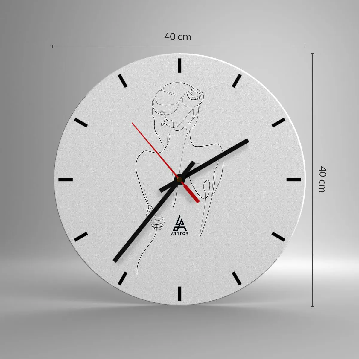 Ceas de perete - Ceas pe sticlă - Muzica corpului - 40x40 cm