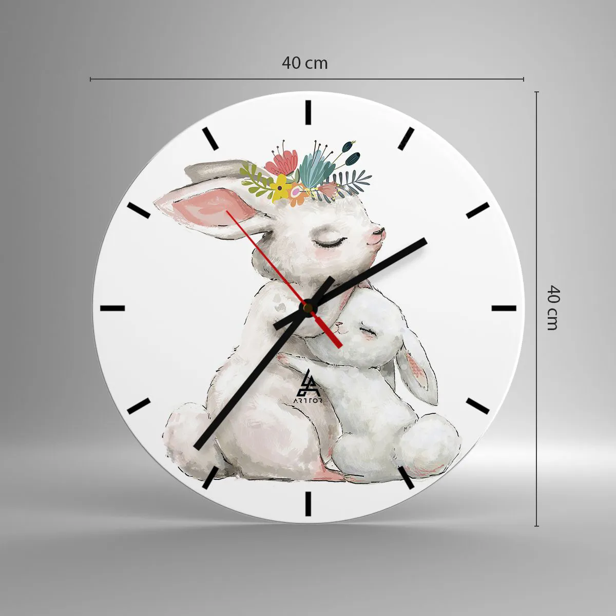 Wanduhr - Glasuhr - Bei Mama ist's am schönsten - 40x40 cm