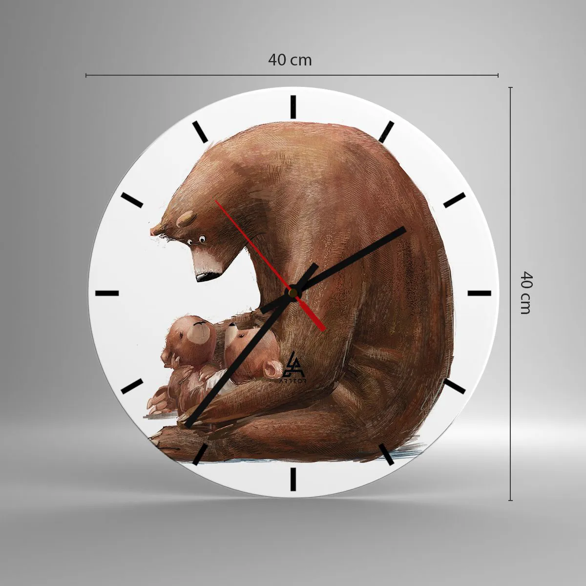 Relógio de parede - Relógio em vidro - Doces sonhos, crianças - 40x40 cm