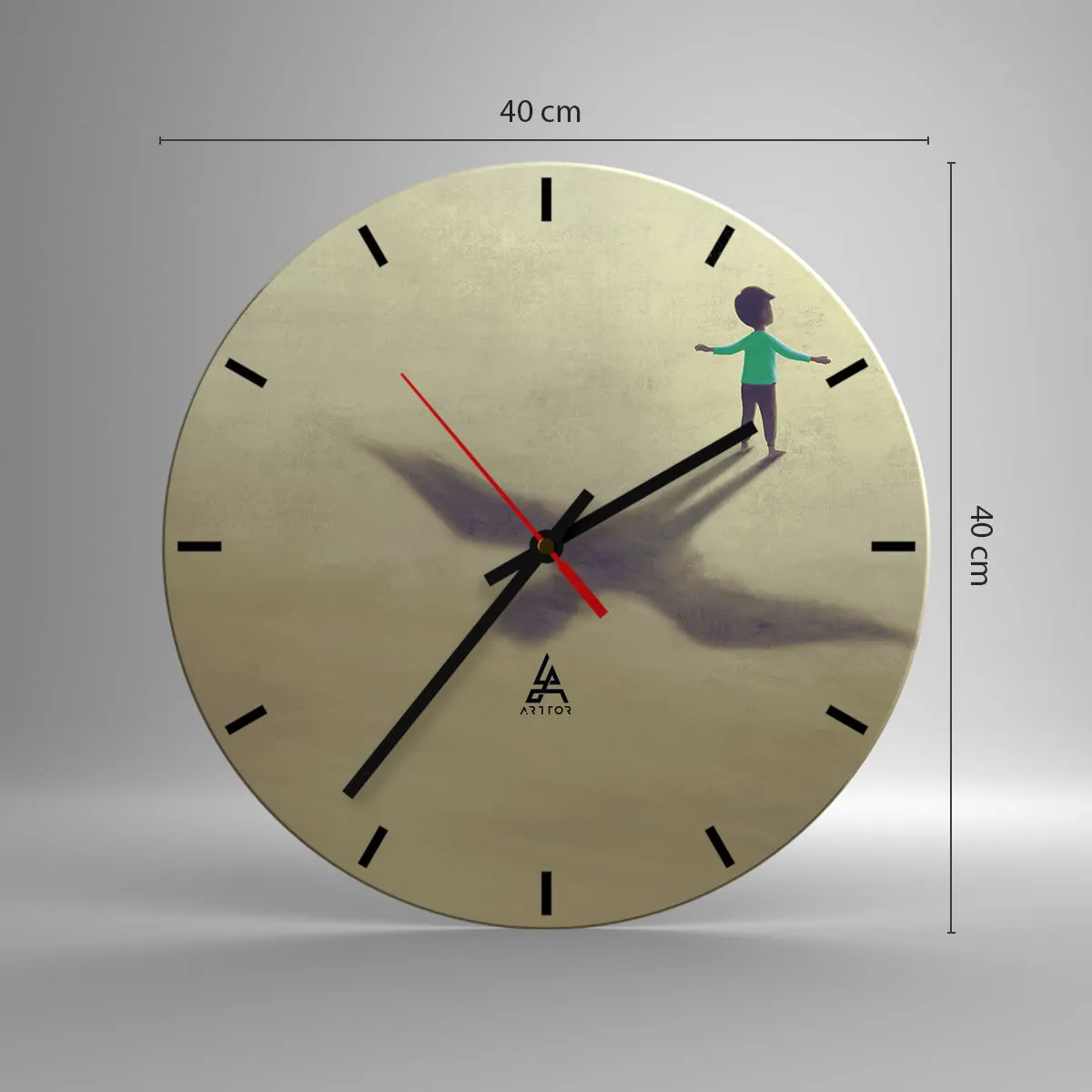 Ceas de perete - Ceas pe sticlă - Eroul viitorului - 40x40 cm
