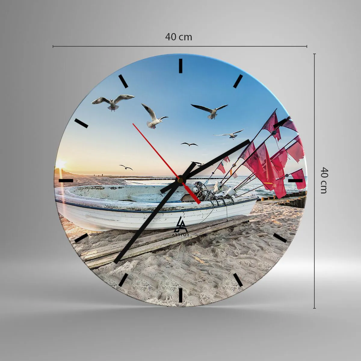 Wanduhr - Glasuhr - Wohlverdiente Ruhe - 40x40 cm