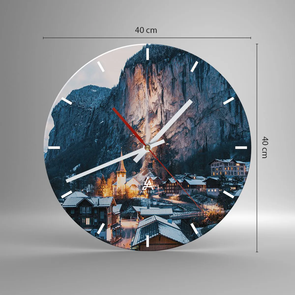 Nástenné hodiny - Svetlý duch zimy - 40x40 cm