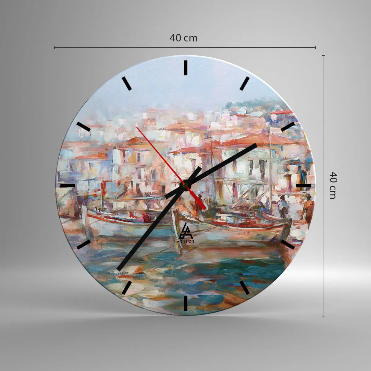 Wandklok - Klok - Pastel vakantie - 40x40 cm