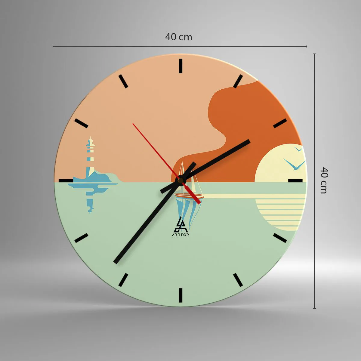 Vægur, Uret - Det perfekte havlandskab - 40x40 cm