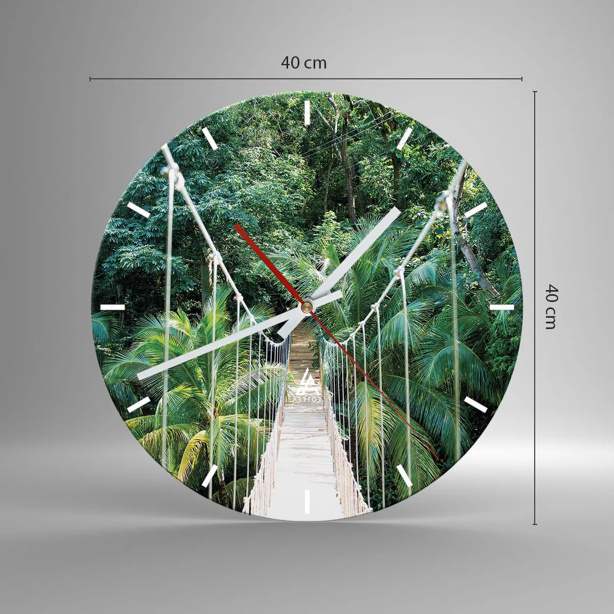 Relógio de parede - Relógio em vidro - Bem-vindo à selva! - 40x40 cm