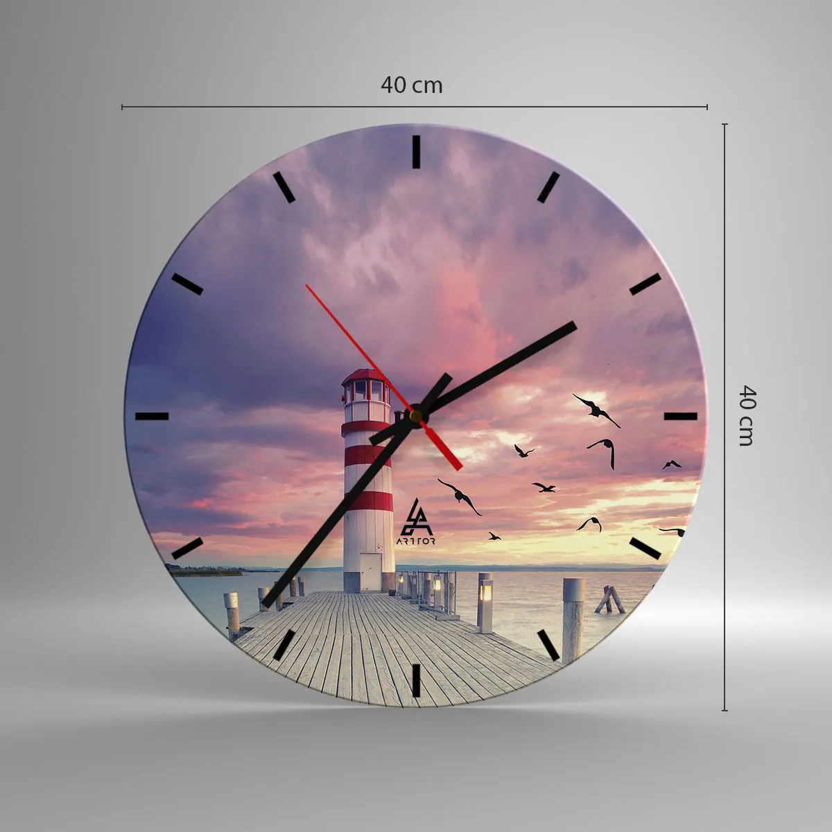 Wanduhr - Glasuhr - Es ist Zeit zum Hafen zu gehen - 40x40 cm