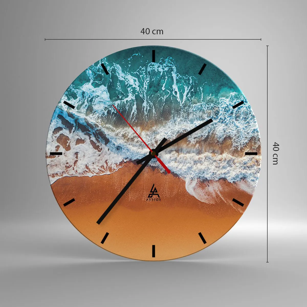 Reloj de pared - Reloj de vidrio - Siempre a la par - 40x40 cm