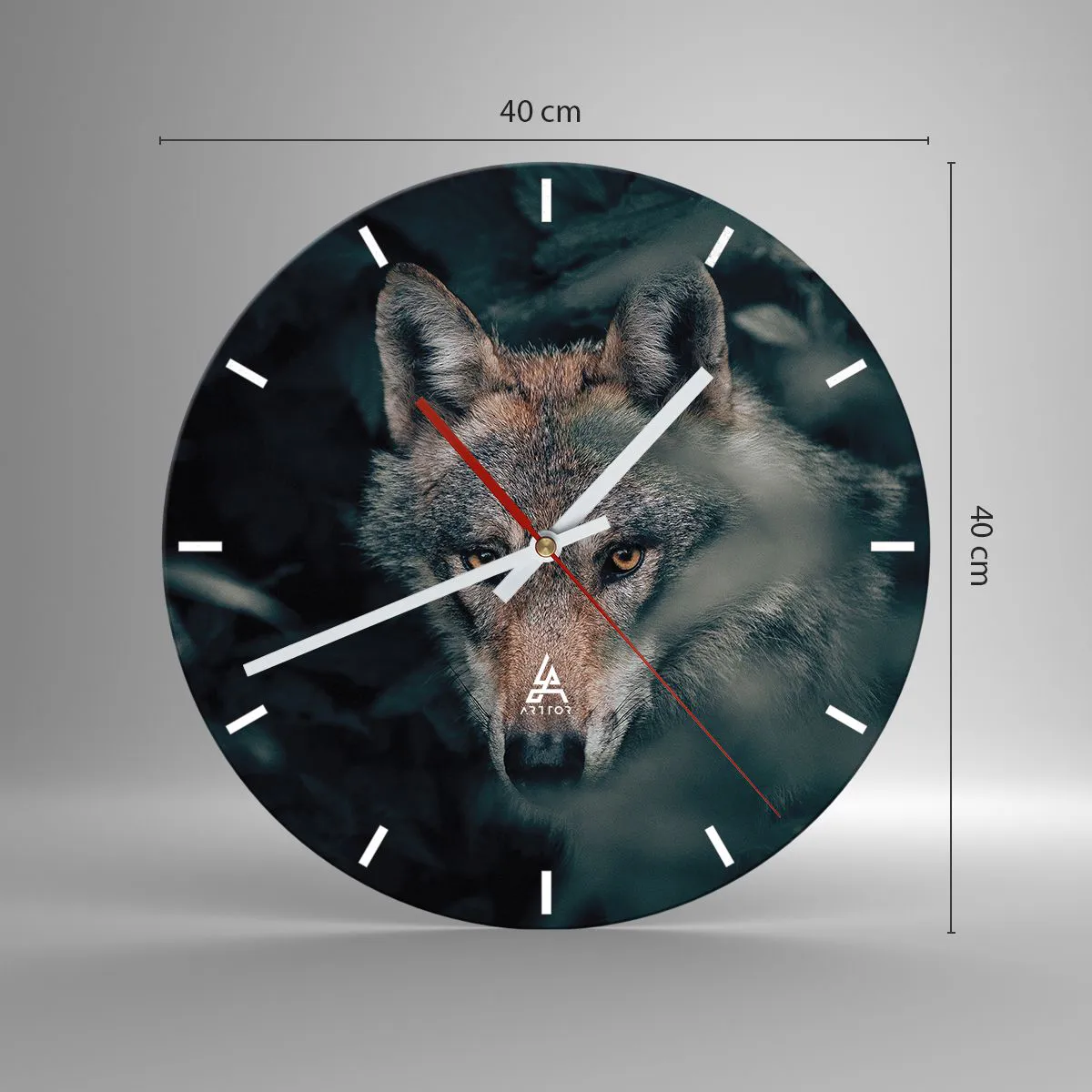 Ceas de perete - Ceas pe sticlă - Vânător - 40x40 cm