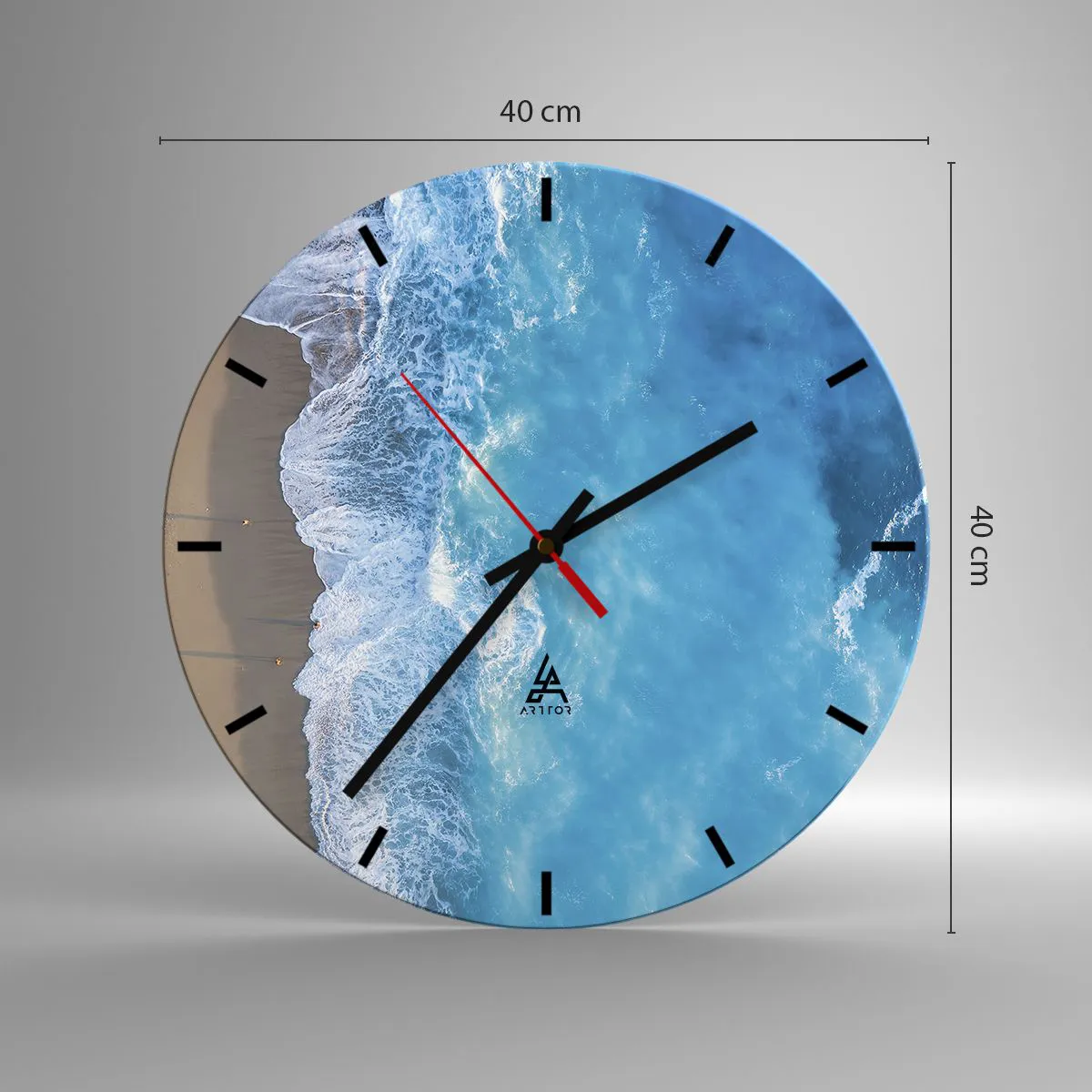 Relógio de parede - Relógio em vidro - O poder do azul - 40x40 cm
