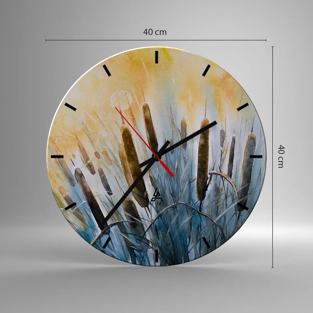 Nástěnné hodiny - Chlad vody, žár slunce - 40x40 cm