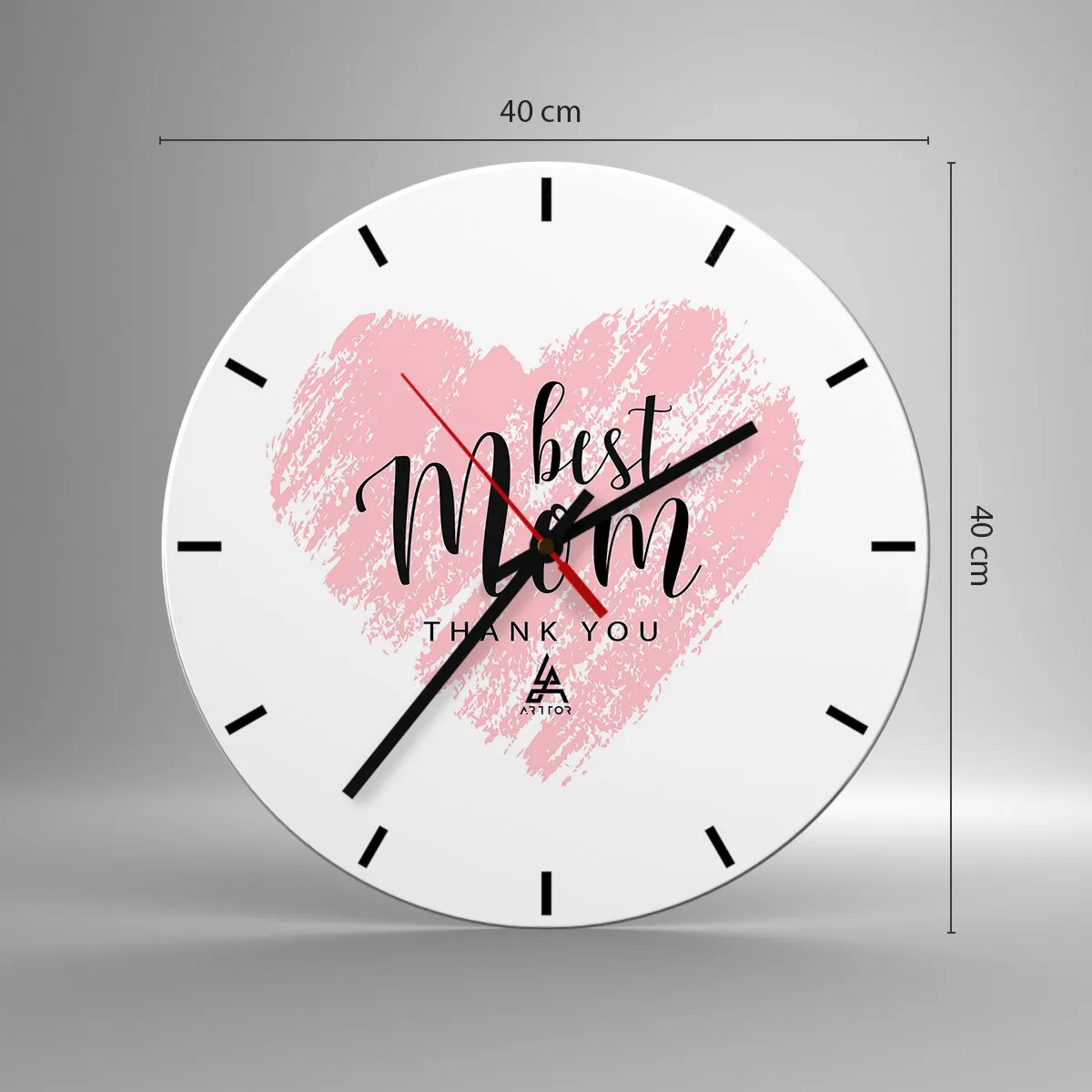Wanduhr - Glasuhr - Immer der richtige Moment - 40x40 cm