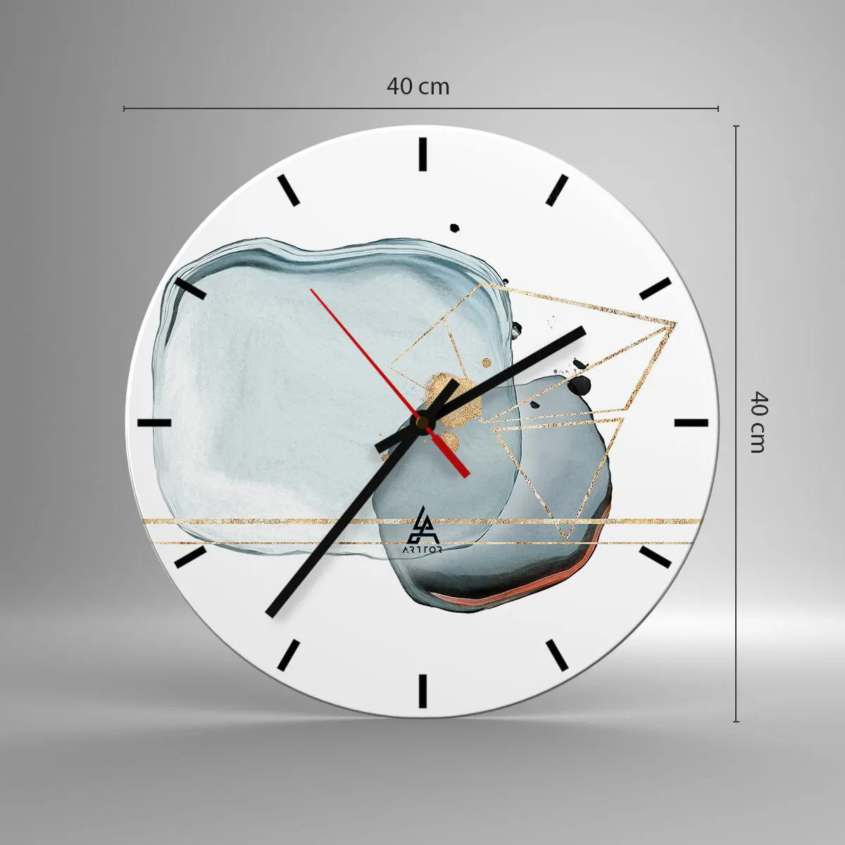 Ceas de perete - Ceas pe sticlă - Studiul picăturii - 40x40 cm