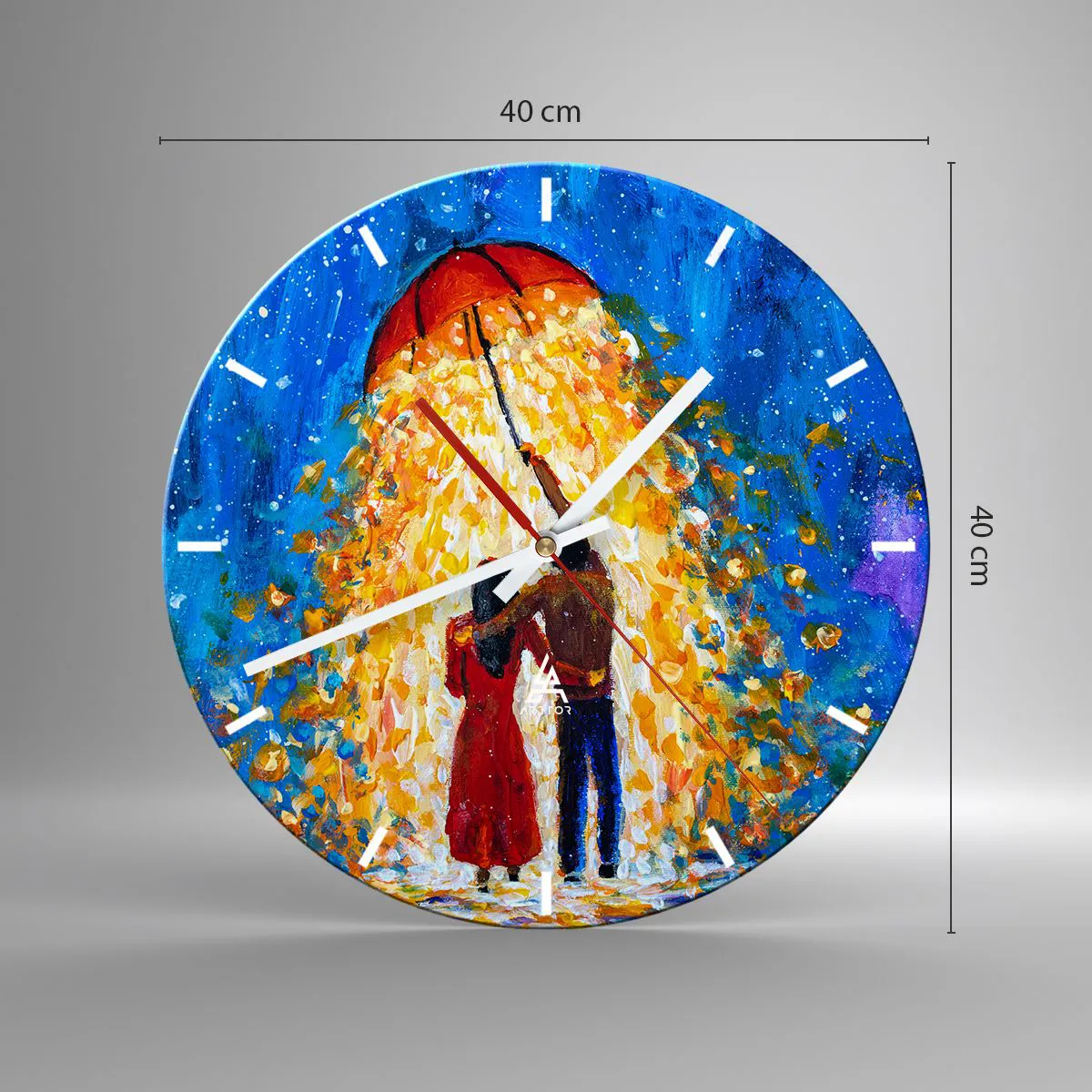 Ceas de perete - Ceas pe sticlă - Magia unei seri ploioase? - 40x40 cm