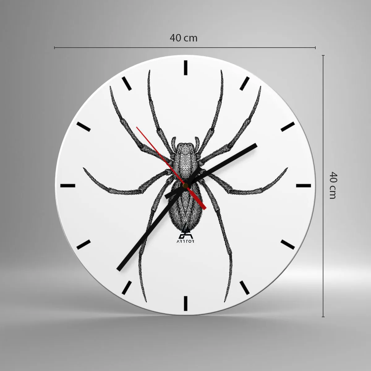 Wanduhr - Glasuhr - Beunruhigende Präzision - 40x40 cm