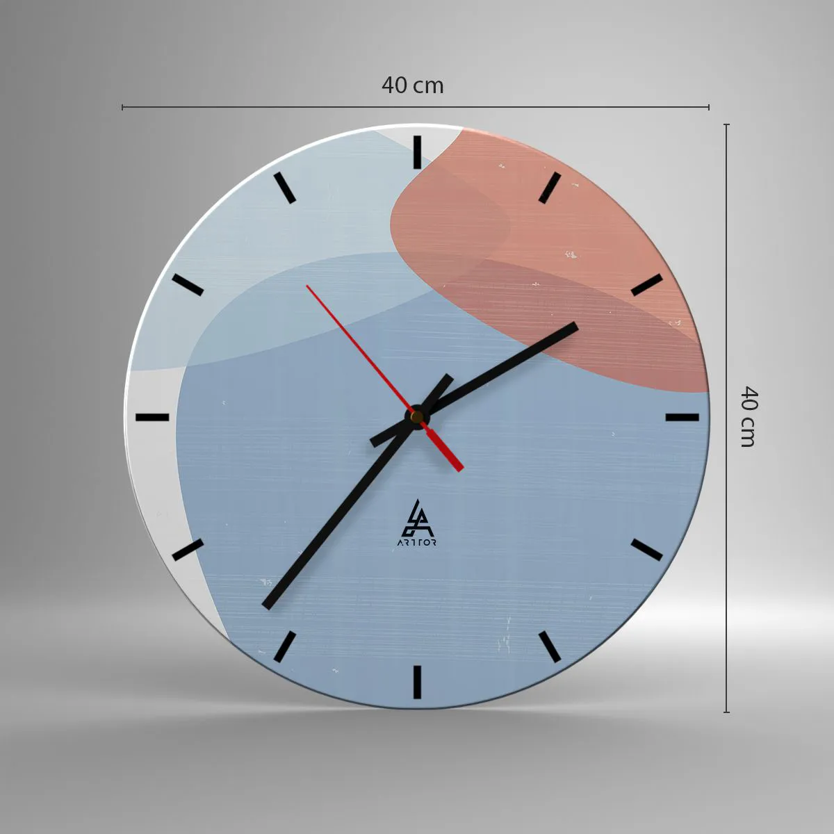 Orologio da parete - Orologio in Vetro - Legami pastello - 40x40 cm