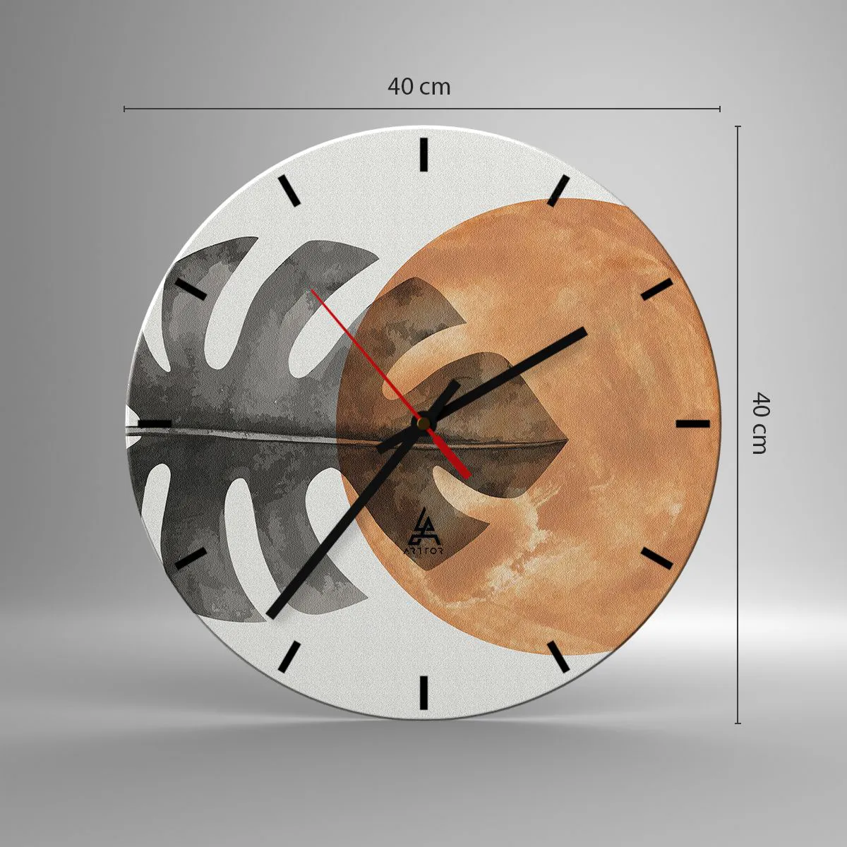 Ceas de perete - Ceas pe sticlă - Doar soarele - 40x40 cm