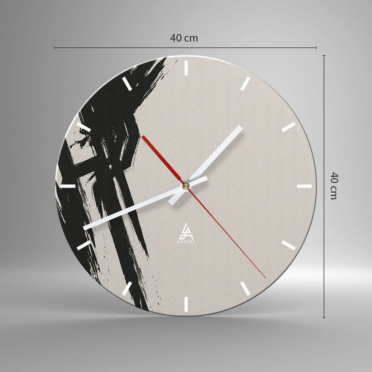 Wall clock - Clock on glass - Uncontrollable Rush - 40x40 cm
