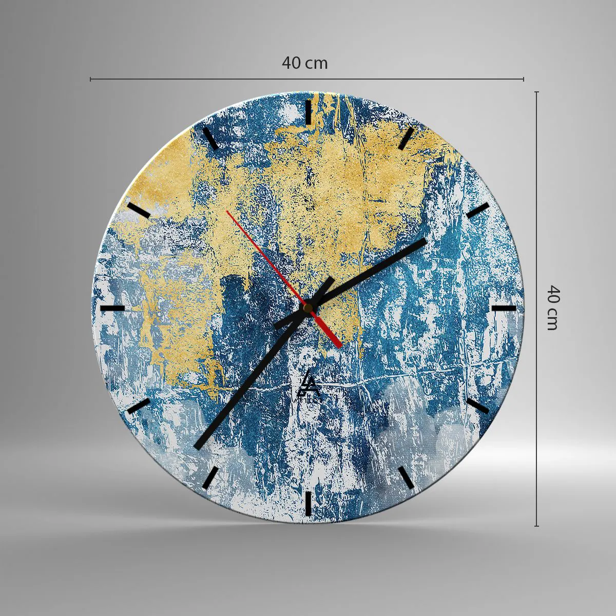 Horloge murale - Pendule murale - Abstraction du temps - 40x40 cm