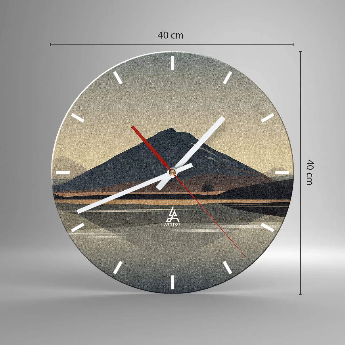 Wanduhr - Glasuhr - Spiegelreflexion - 40x40 cm