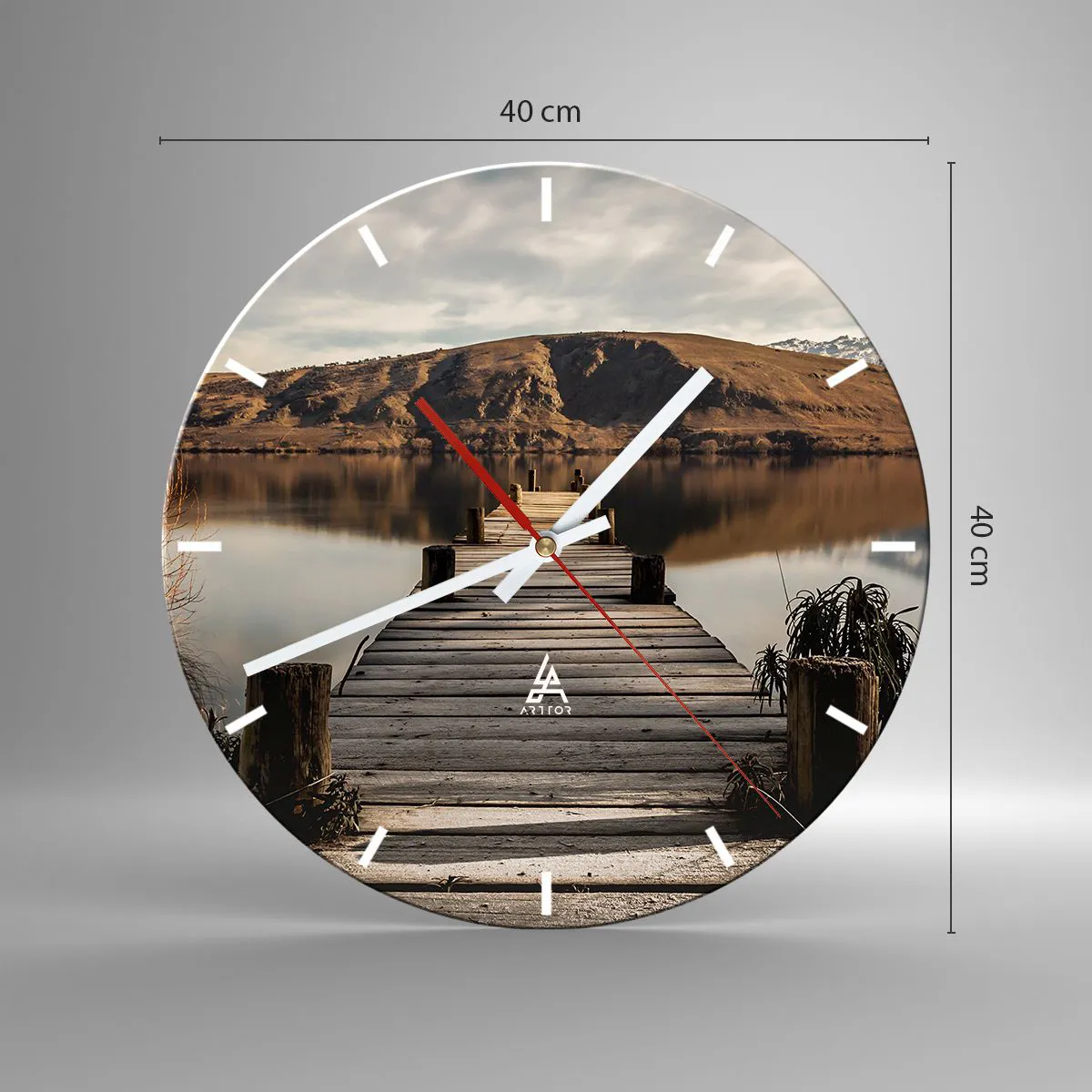 Orologio da parete - Orologio in Vetro - Paesaggio nel silenzio - 40x40 cm