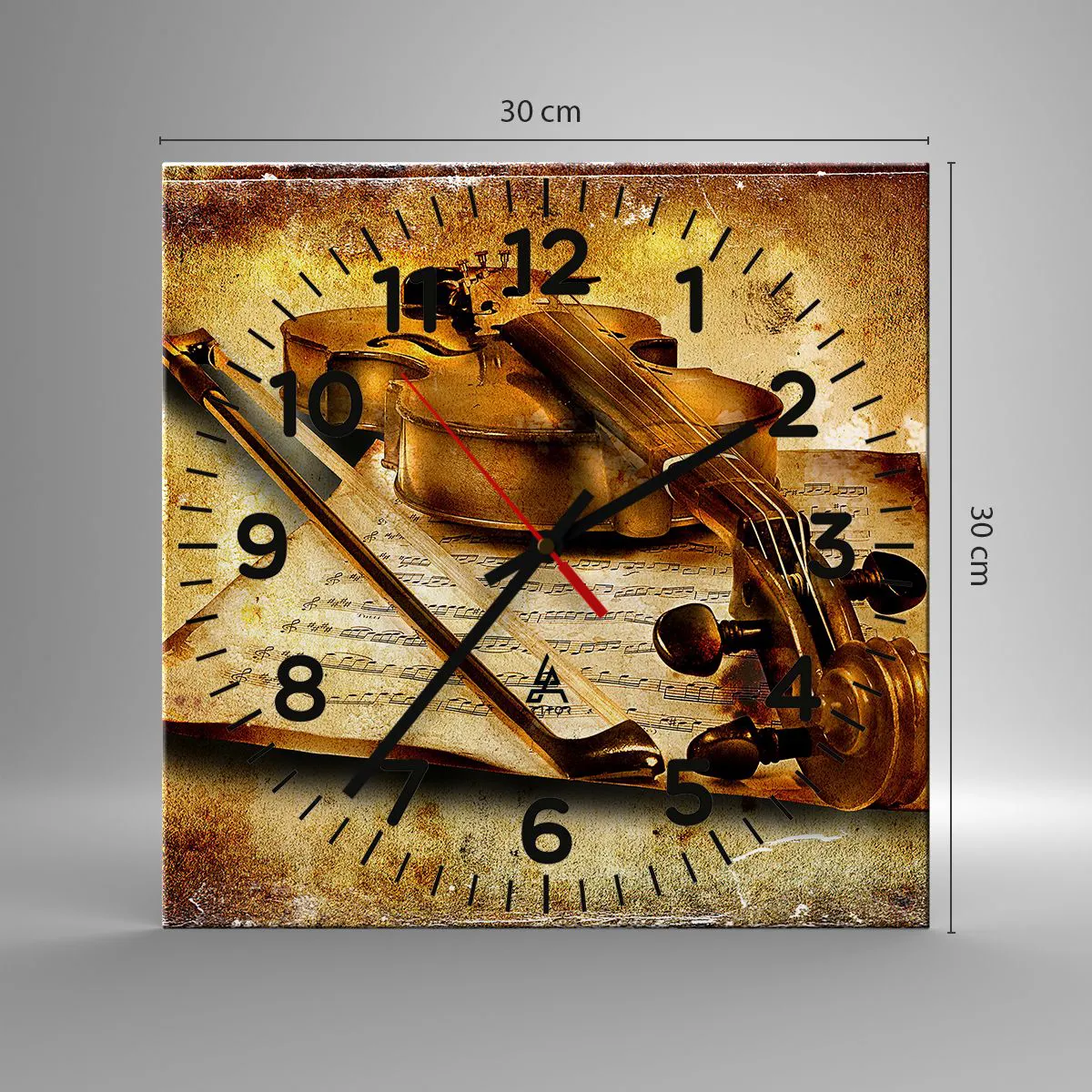 Wanduhr - Glasuhr - Ein Virtuose dringend benötigt - 30x30 cm