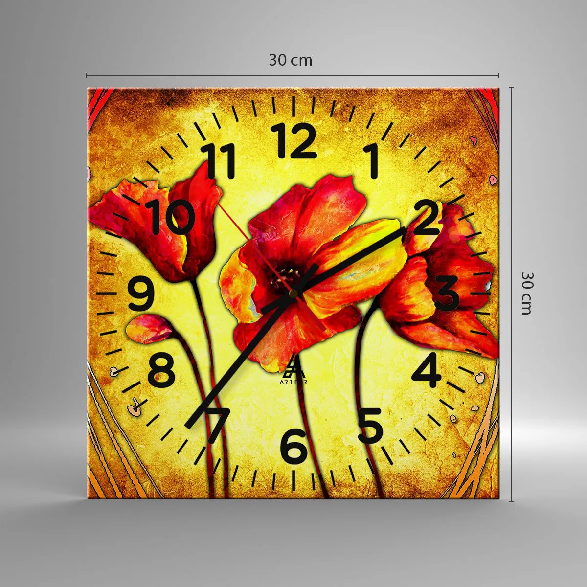 Wandklok - Klok - In Art Nouveau-decoraties - 30x30 cm