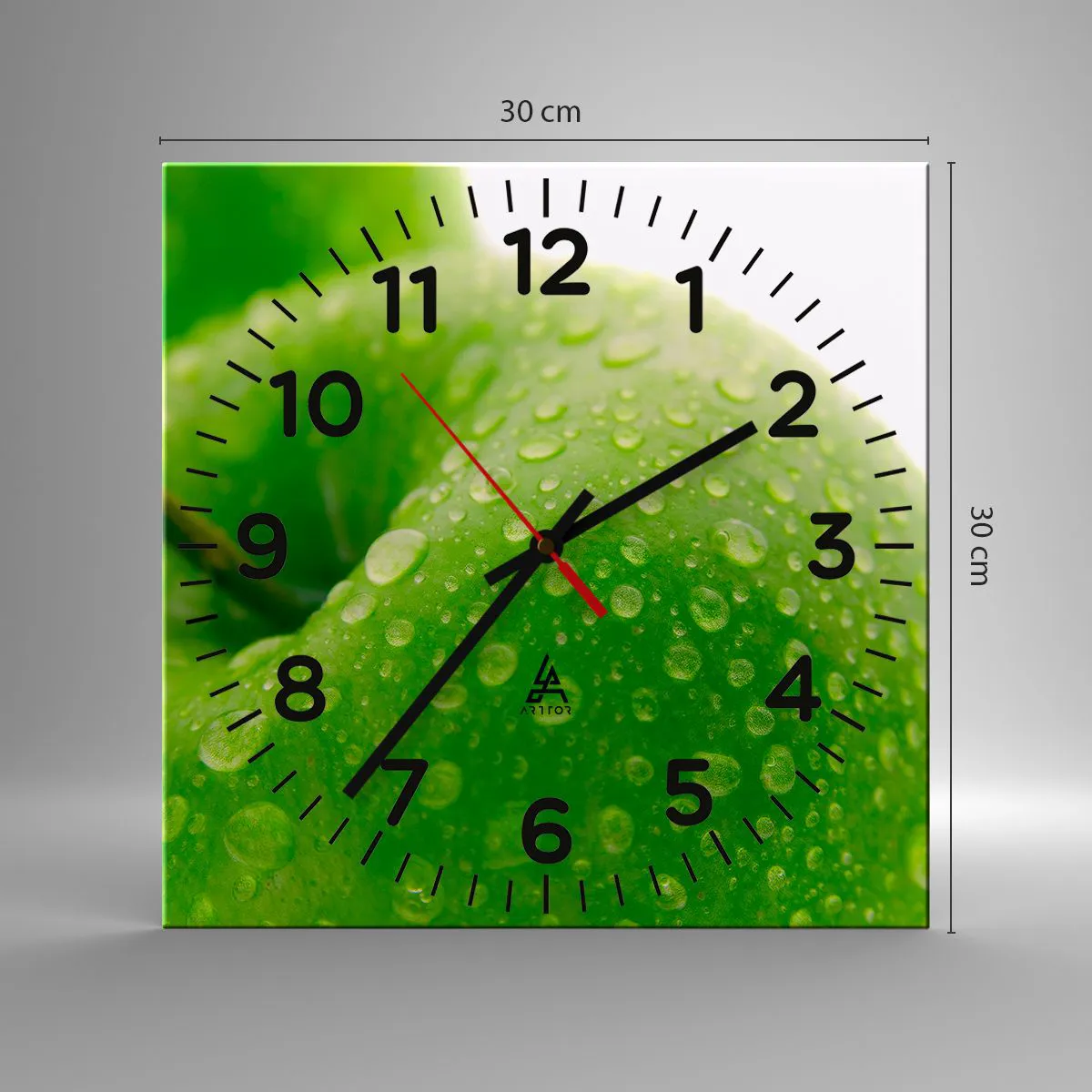 Ceas de perete - Ceas pe sticlă - Prospețime verde rece - 30x30 cm