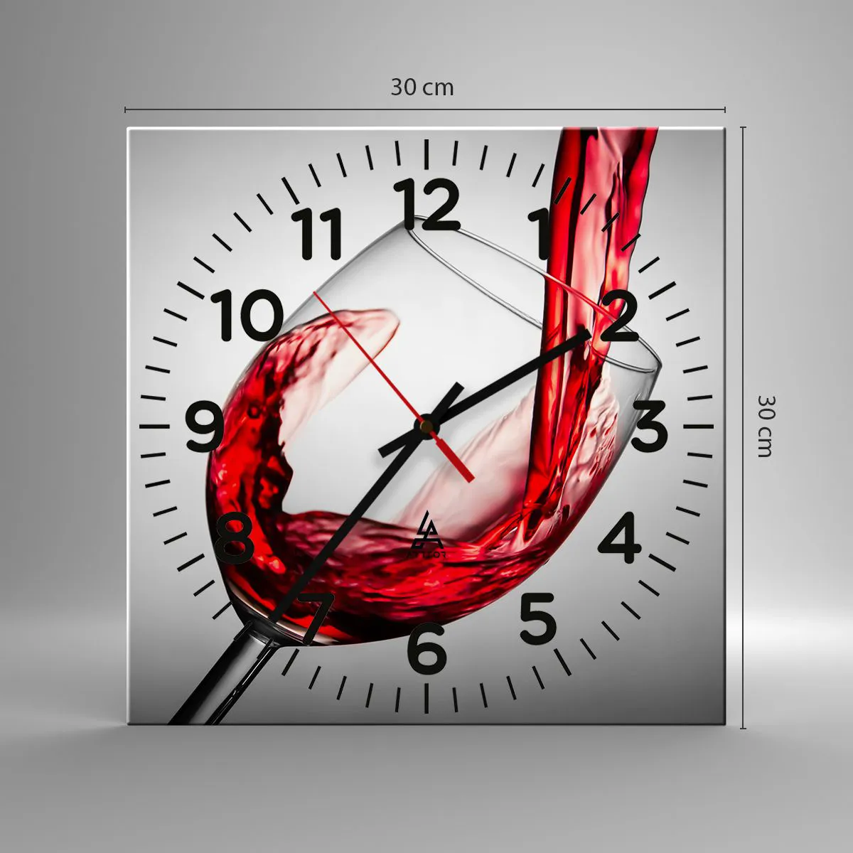 Reloj de pared - Reloj de vidrio - Color - Movimiento - Sonido - 30x30 cm