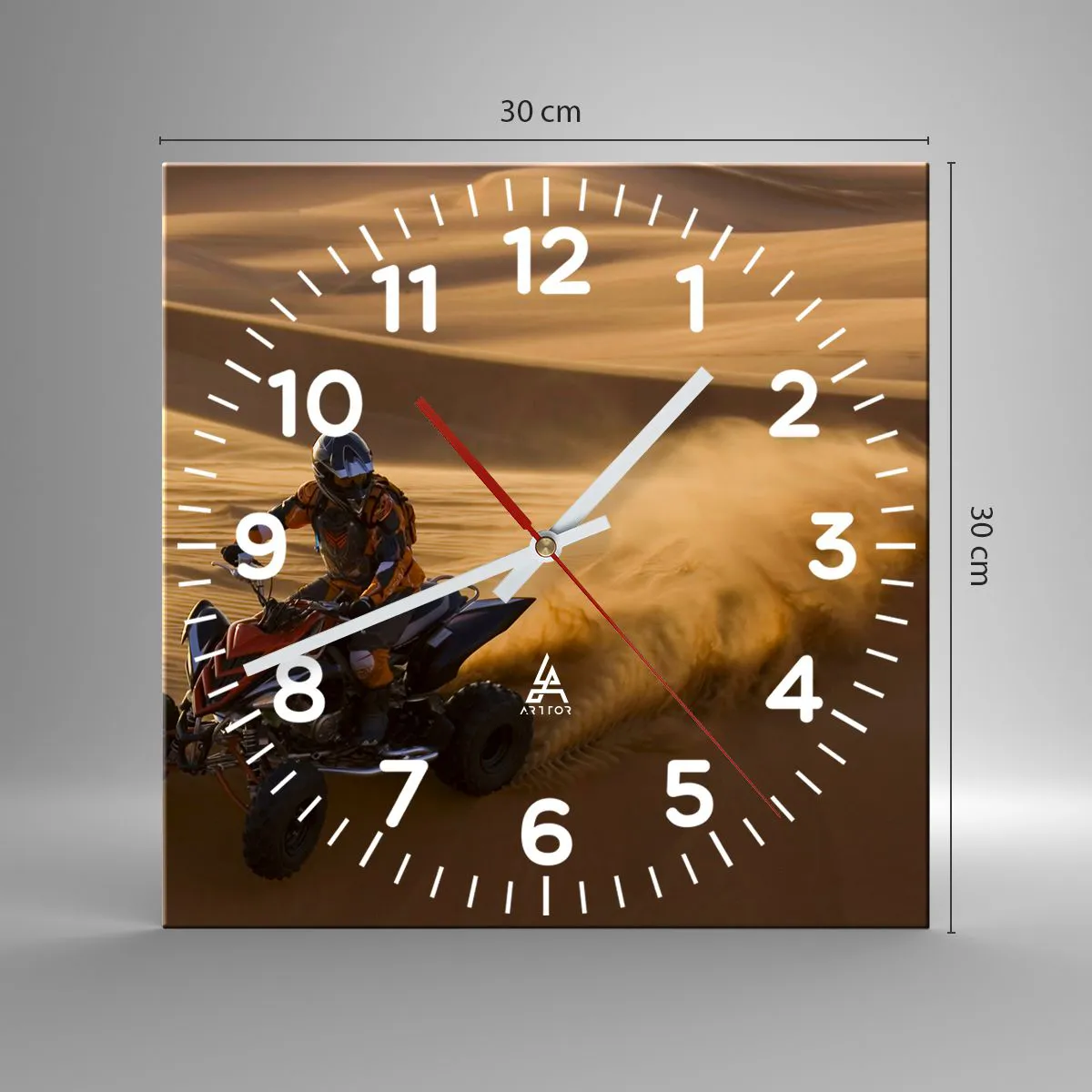 Relógio de parede - Relógio em vidro - Nas ondas de areia - 30x30 cm