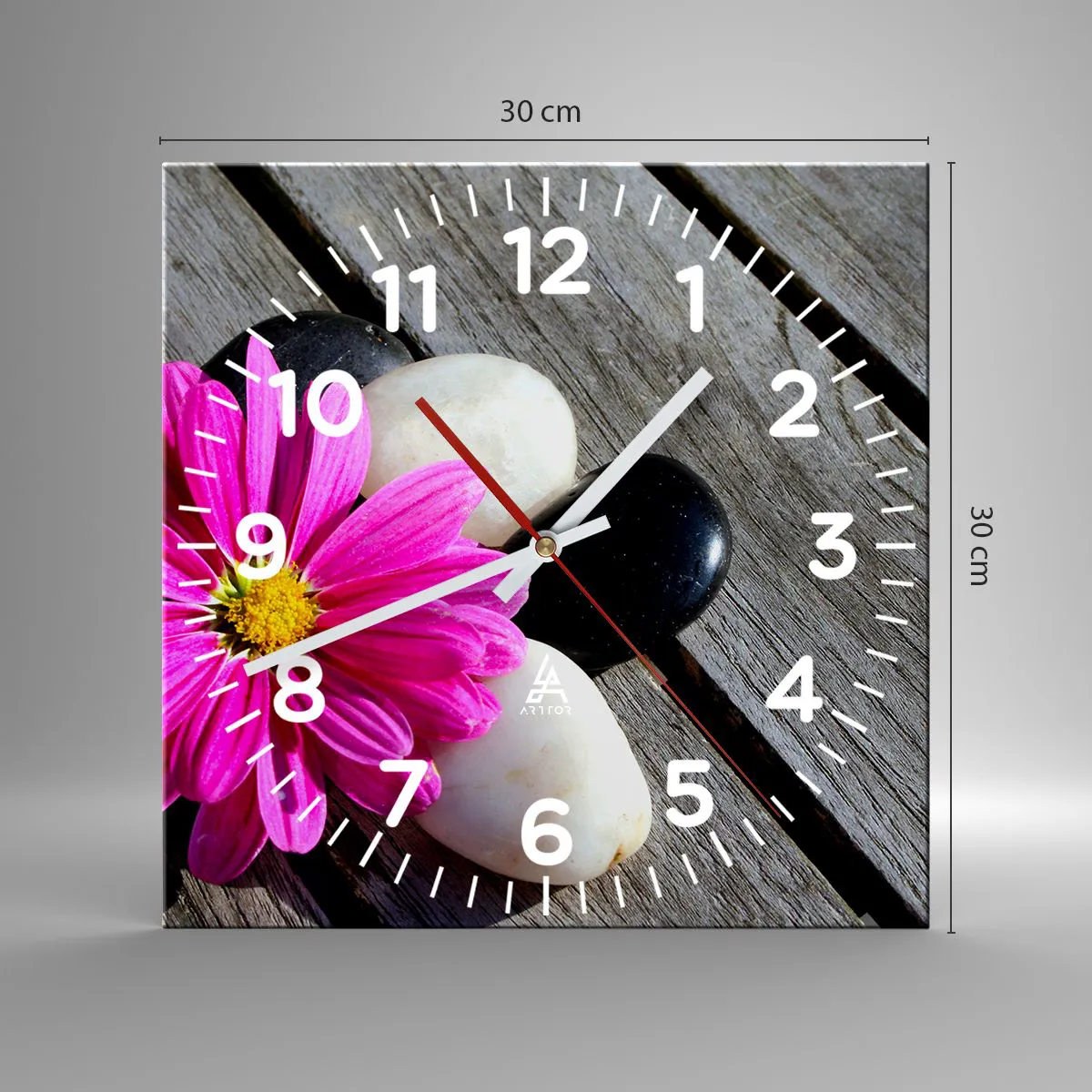 Wanduhr - Glasuhr - Ruhe auf dem Pier - 30x30 cm