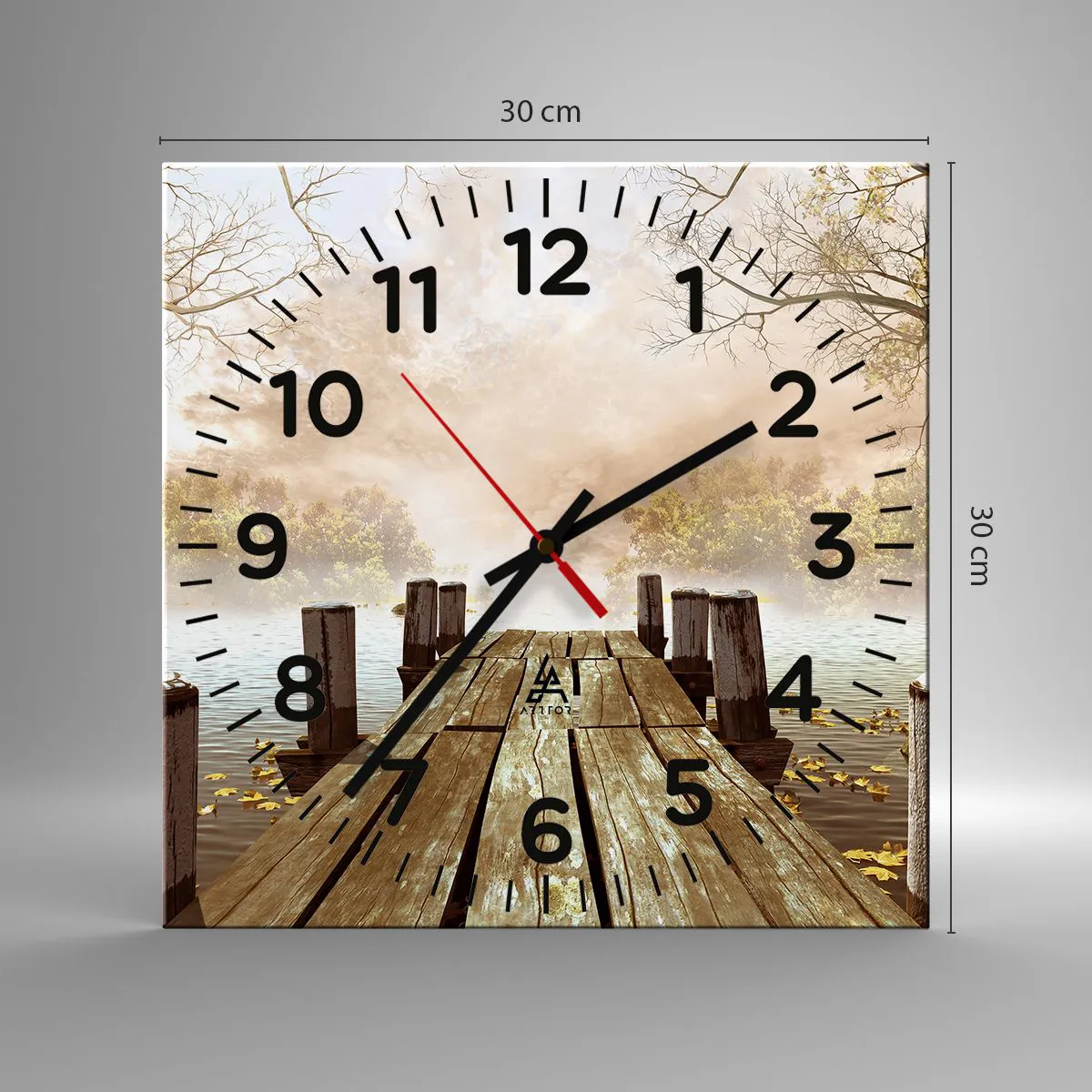 Wanduhr - Glasuhr - Die milde Traurigkeit des Herbstes - 30x30 cm