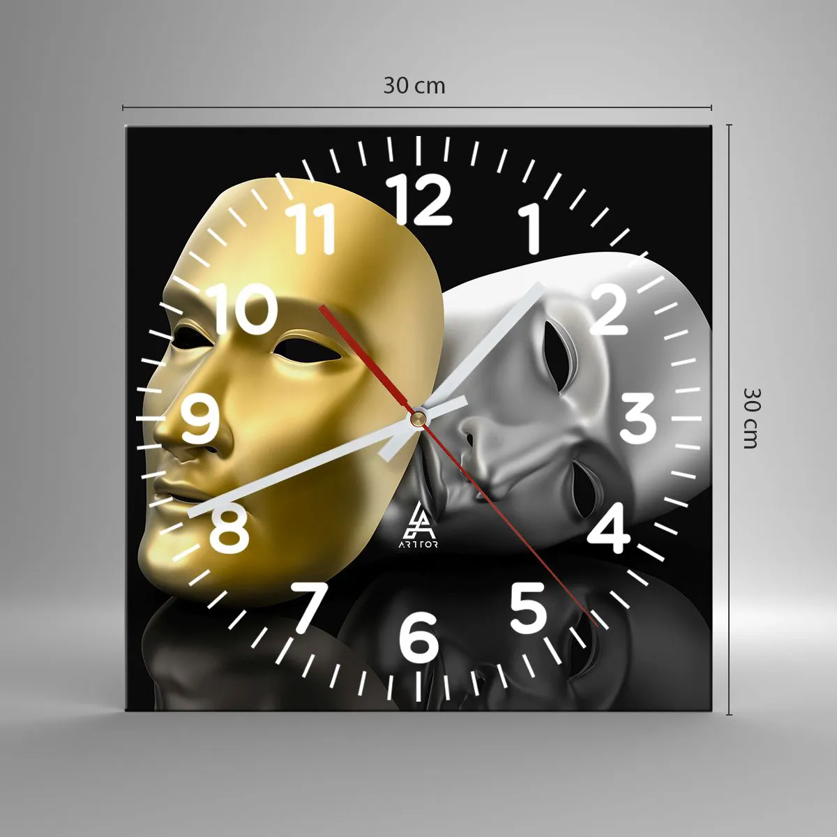 Wanduhr - Glasuhr - Das Leben ist wie ein Theater - 30x30 cm