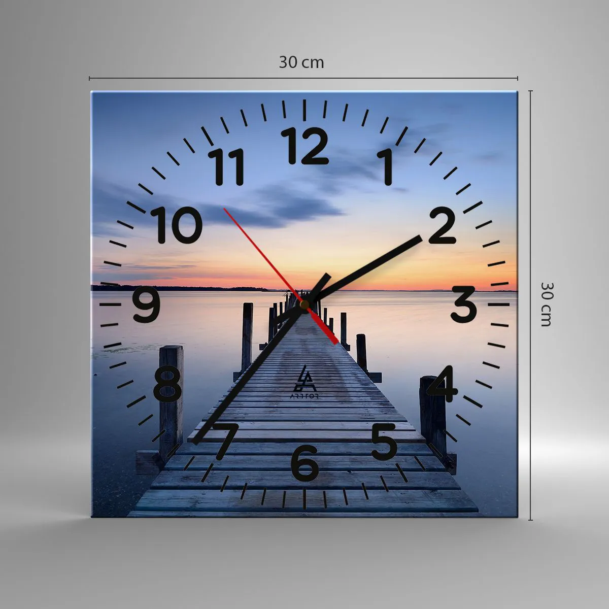 Wanduhr - Glasuhr - Die Ruhe einer heiteren Dämmerung - 30x30 cm