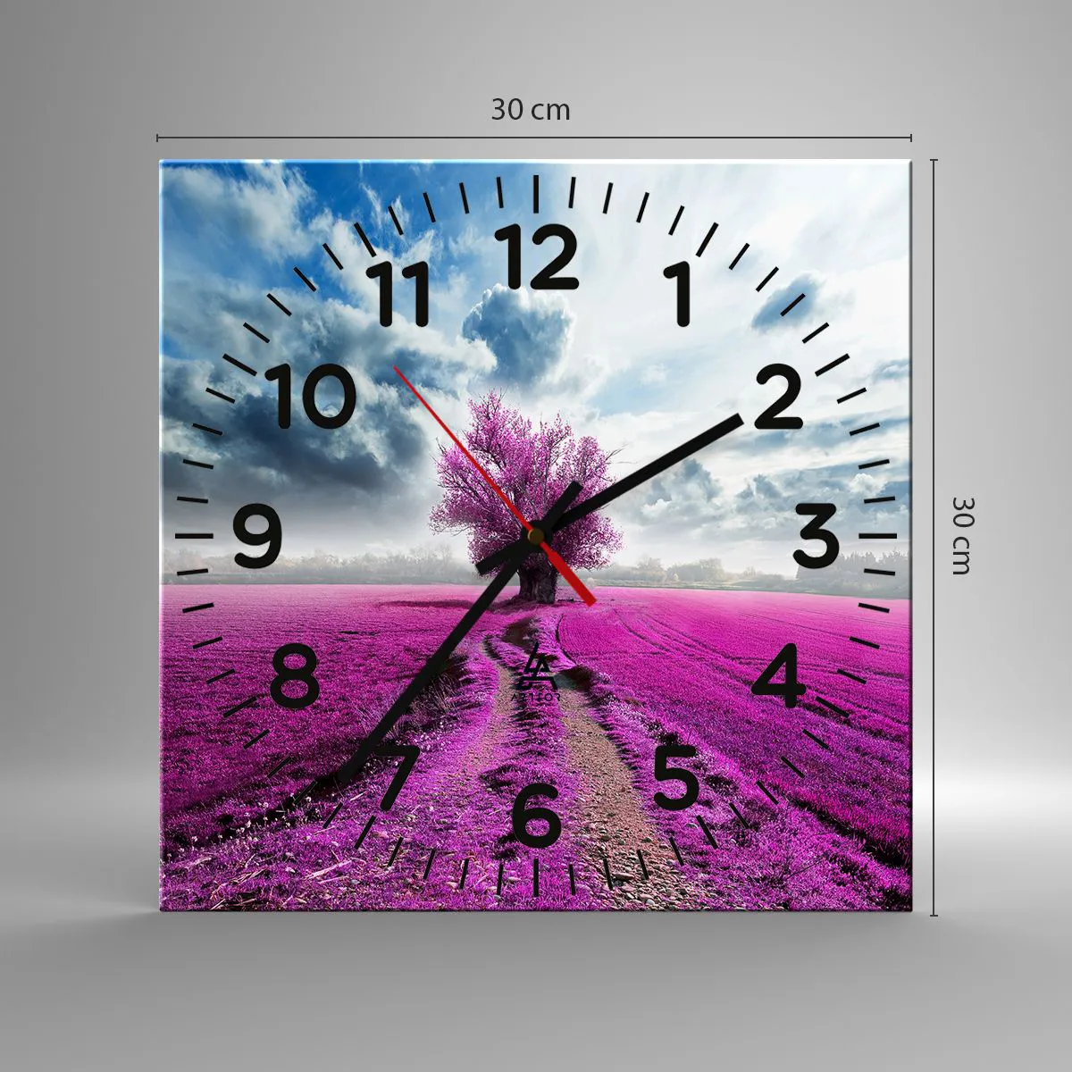 Orologio da parete - Orologio in Vetro - Brughiera selvatica - 30x30 cm